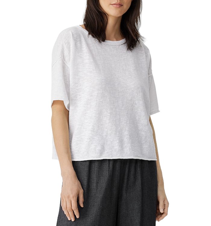 Eileen fisher organic cotton elbow sales sleeve tee