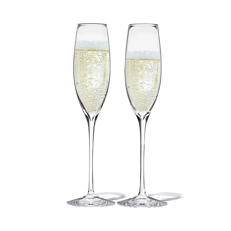 Waterford Elegance Optic Crystal Champagne Flute Set Of Two In Clear