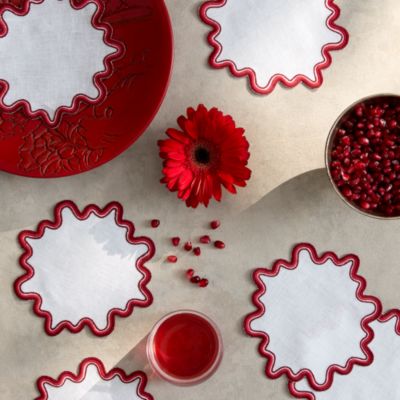 Wave 6" Round Cocktail Napkins, Set of 6 