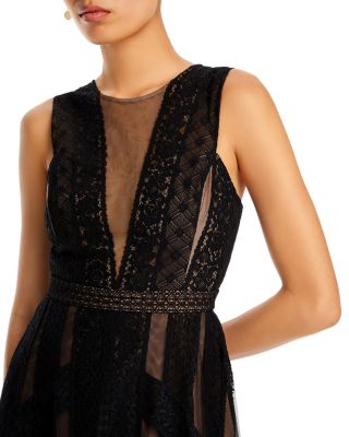 Andi Lace Trim Evening Dress