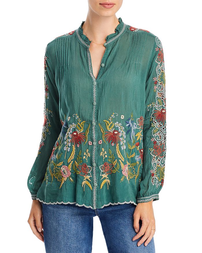 Johnny Was Ruelle Embroidered Blouse | Bloomingdale's