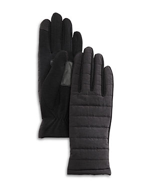 Echo Cloud Channel Quilted Tech Gloves In Black