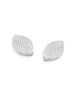 Pasquale Bruni 18k White Gold Aleluia Diamond Pave Leaf Statement Earrings