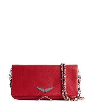 Zadig & Voltaire Rock Leather Shoulder Bag In Power