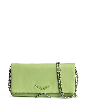 Zadig & Voltaire Zadig&voltaire Tonic Rock Grained Leather Clutch In Tonic