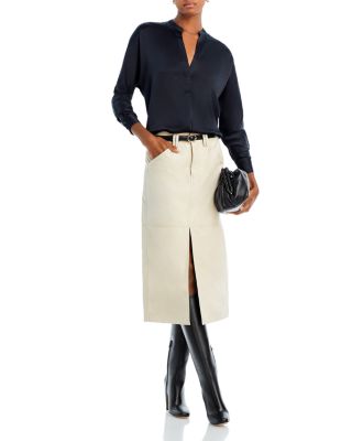 Silk Banded Collar Blouse