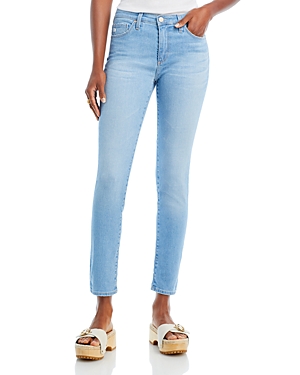 AG PRIMA HIGH RISE ANKLE SLIM CIGARETTE JEANS IN SUNLIT