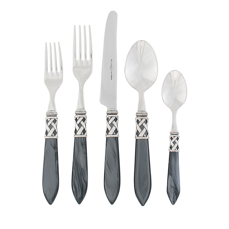 Vietri Aladdin Brilliant 20 Piece Flatware Set In Charcoal