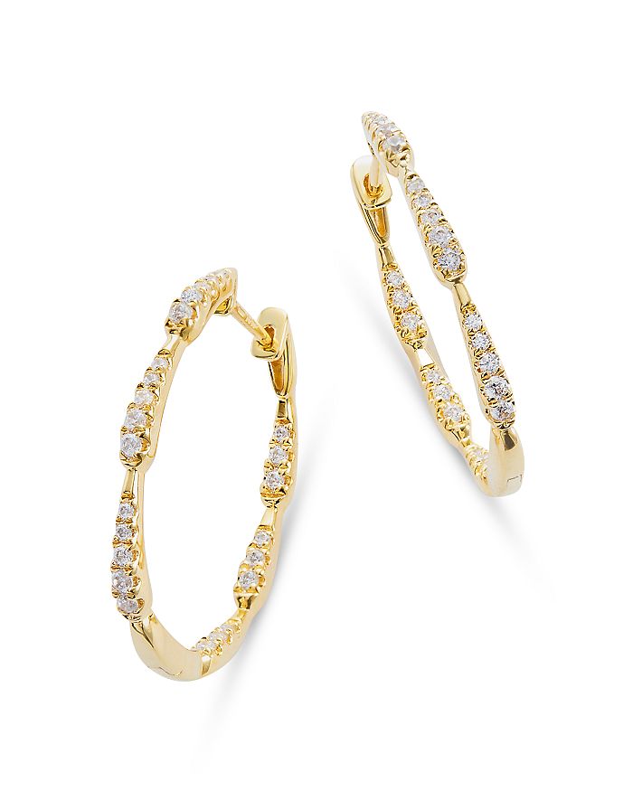 Bloomingdale's Diamond Oval Inside Out Medium Hoop Earrings in 14K