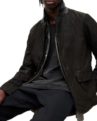 ALLSAINTS Survey Regular Fit Leather Blazer | Bloomingdale's