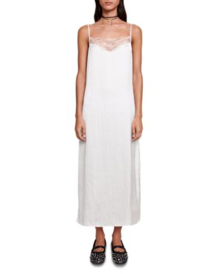 Maje Lace Trim Maxi Slip Dress | Bloomingdale's Women