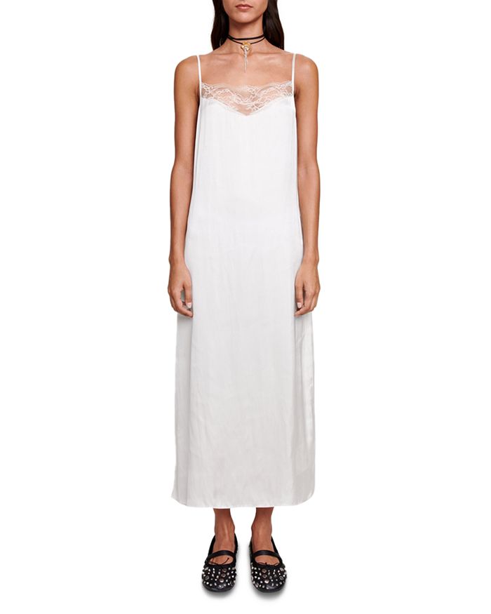Maje Lace Trim Maxi Slip Dress | Bloomingdale's