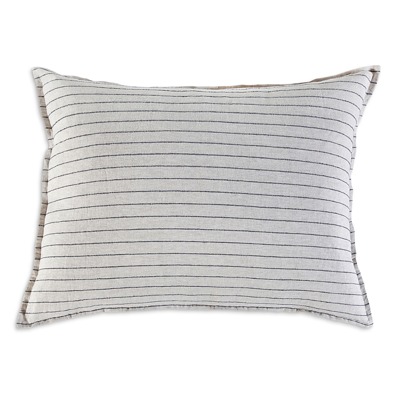 Pom Pom At Home Blake Big Linen Accent Pillow In Flax/midnight
