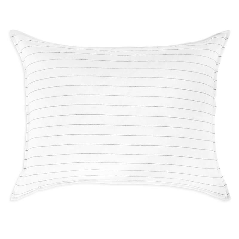 Pom Pom At Home Blake Stripe Linen Accent Pillow In White/natural