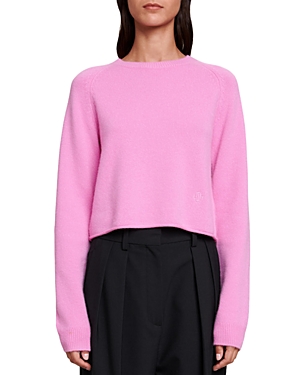 Maje Marion Crewneck Sweater In Pink