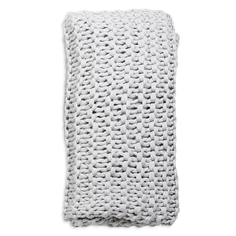 Pom Pom At Home Finn Hand Knit Throw In Silver
