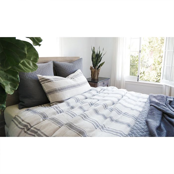 Shop Pom Pom At Home Jackson Duvet Cover, Queen In Flax/midnight