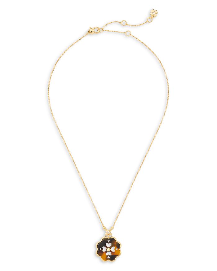 kate spade new york Breeze Along Tortoise Flower Mini Pendant Necklace
