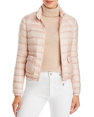 Shop Moncler Lans Down Jacket In Pastel Pink