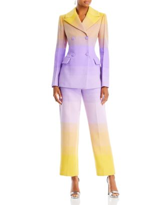 Costume 2 Pièces Oscar De La Renta Noir (laine) - Taille 8 US - Occasion Très Bon état - Blazer Et Pantalon