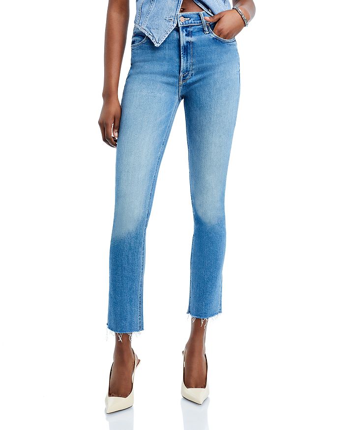 MOTHER The Dazzler Mid Rise Ankle Straight Jeans