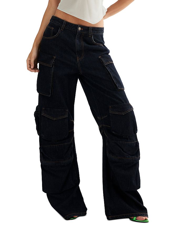 Women Casual High Waisted Cargo Pants Wide Leg Casual Denim Trousers Multi  Pocket Cargo Jeans Women Dress Casual, Black, Large : : Clothing,  Shoes & Accessories