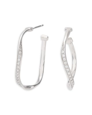 18K White Gold Marrakech Diamond Twisted Hoop Earrings