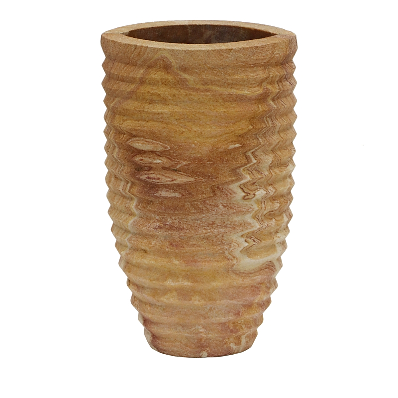 Tov Furniture Saava Ribbed Stone Vase