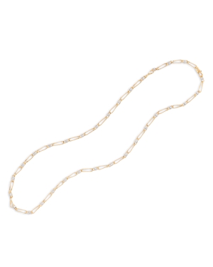 Shop Marco Bicego 18k Yellow & White Gold Marrakech Onde Diamond Twisted Link Necklace, 36