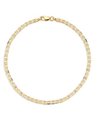 Milanesi And Co - 18K Yellow Gold On Sterling Silver 3mm Mariner Link Chain Bracelet