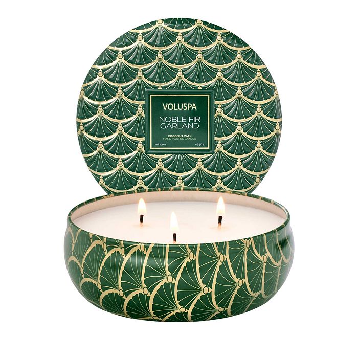 Voluspa Noble Fir Garland 3 Wick Tin Candle, 12 oz. Bloomingdale's