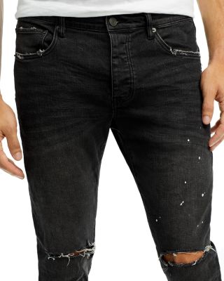 P001-BOS Slim Fit Jeans in Black Over Spray 