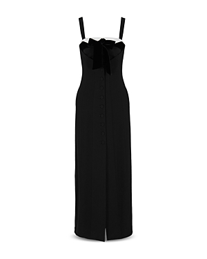 Shop Emporio Armani Satin Bustier Dress In Solid Black