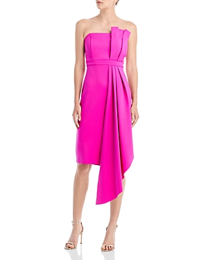 Shop Eliza J Asymmetric Draped Dress In Fuchsia