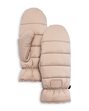 Ugg Maxi Quilted Mittens In Putty