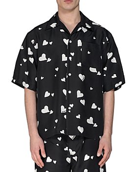 Marni - Bunch Of Hearts Silk Habotai Printed Regular Fit Button Down Camp Shirt