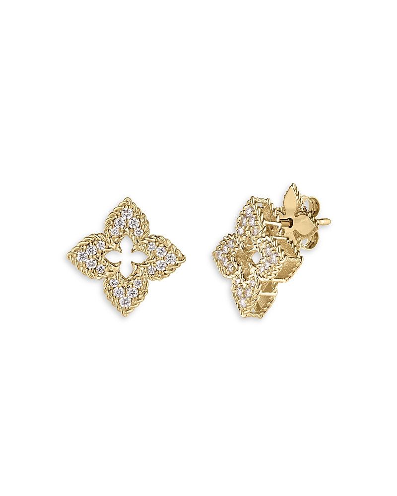 Roberto Coin 18k Yellow Gold Venetian Princess Earrings With Diamonds, 0.3 Ct. T. W. In Gold