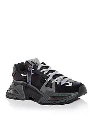 Shop Dolce & Gabbana Men's Airmaster Low Top Sneakers In Black/grey