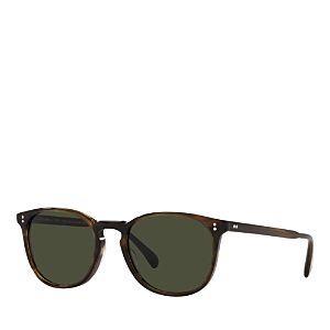 Shop Oliver Peoples Finley Esq. Round Sunglasses, 51mm In Brown/green Solid