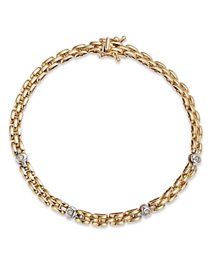 Alberto Amati 14k White & Yellow Gold Diamond Panther Link Bracelet In Gold/white