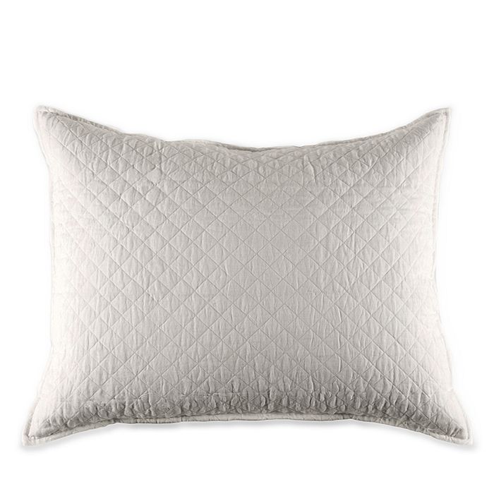 Pom Pom At Home Hampton Quilted Linen Pillow In Flax