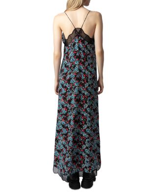 Silk Ristyl Lace Trim Slip Dress