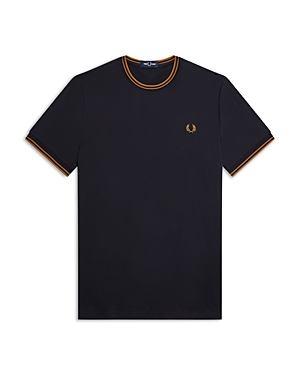 Fred Perry Ringer T-shirt With Contrast Webbing In Navy/dark