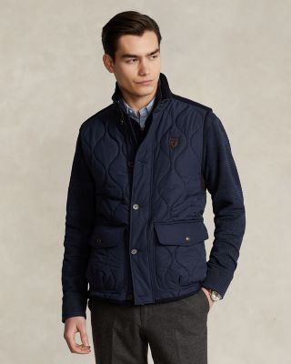 Polo Ralph Lauren - Quilted Taffeta Suede Trimmed Full Zip Vest