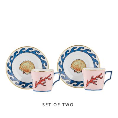 Il viaggio di Nettuno Luna Shape Coffee Cup & Saucer, Set of 2