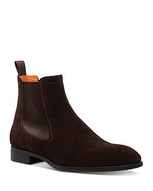 Santoni Men's Simon Pull On Chelsea Boots In Dark Brown