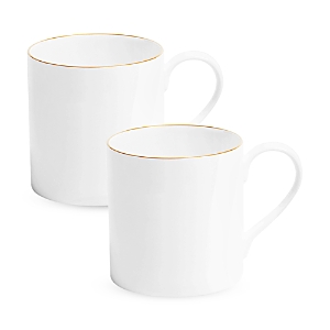Richard Brendon Line Gold Large Mug, Set Of 2 In Gold/white