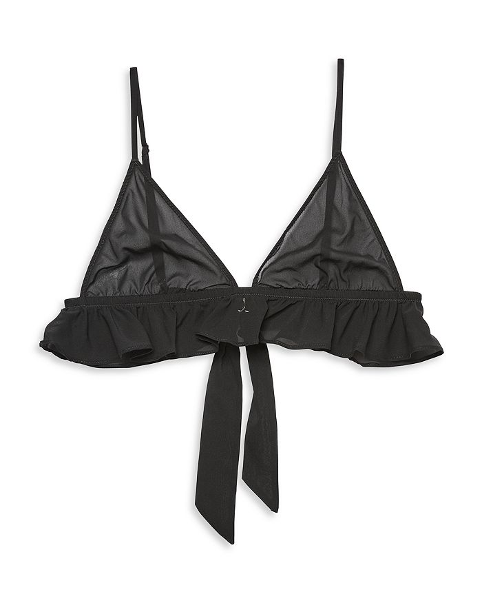 Satin Bow Lace Triangle Bralette And Panty Set