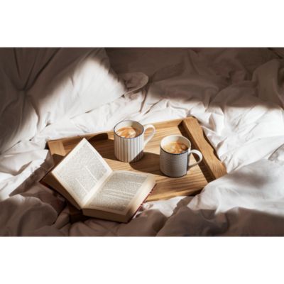 Pinstripe Cobalt Large Mug, Set of 2