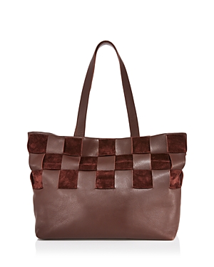 Madewell Piazza Basket Weave Leather Tote In Brown